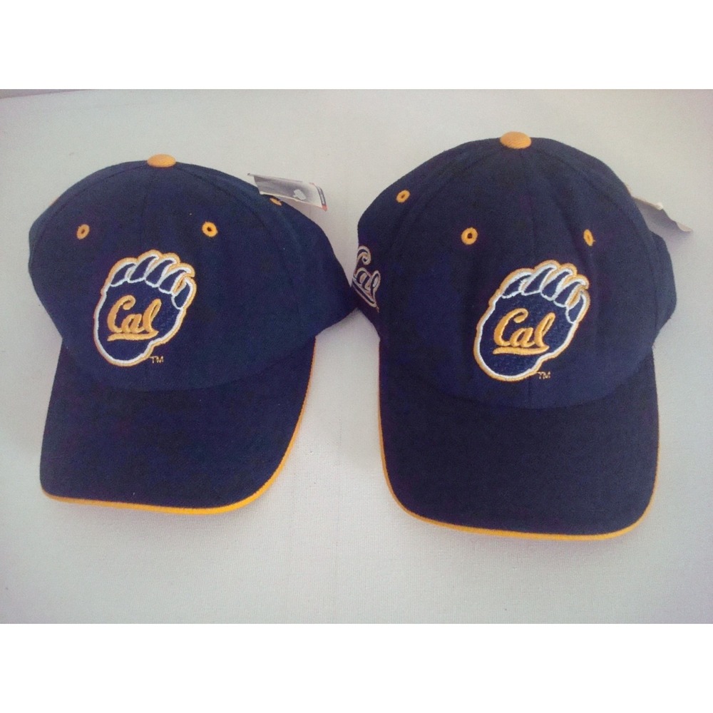 2PC LOT CALIFORNIA BEARS CAL COLLESUM 00S Y2K NEW HAT CAP DEADSTOCK  VINTAGE T8‎